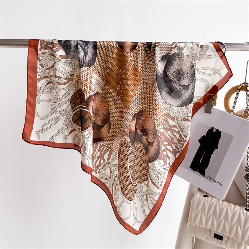 Luxury Square Sacarf 70*70cm Print Hairbands Scarf Women‘s Spring Elegant Bandanas Neckerchief Head Bands Foulard Female Scarfs