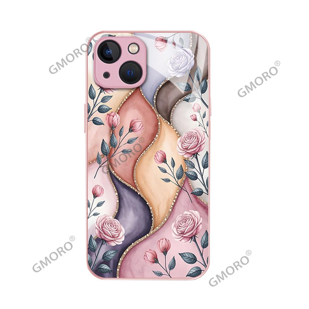 Новый красочный чехол для iPhone 17 с цветочными глазами от Amazon, креативный чехол для мобильного телефона, стеклянный чехол для Apple 16Pro
