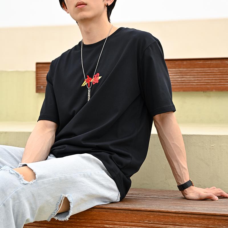 Li Ning Sports Lifestyle Series Text Logo Print Solid Color Round Neck Casual Short Sleeve T-Shirt Unisex T-Shirt Black AHSS543-1