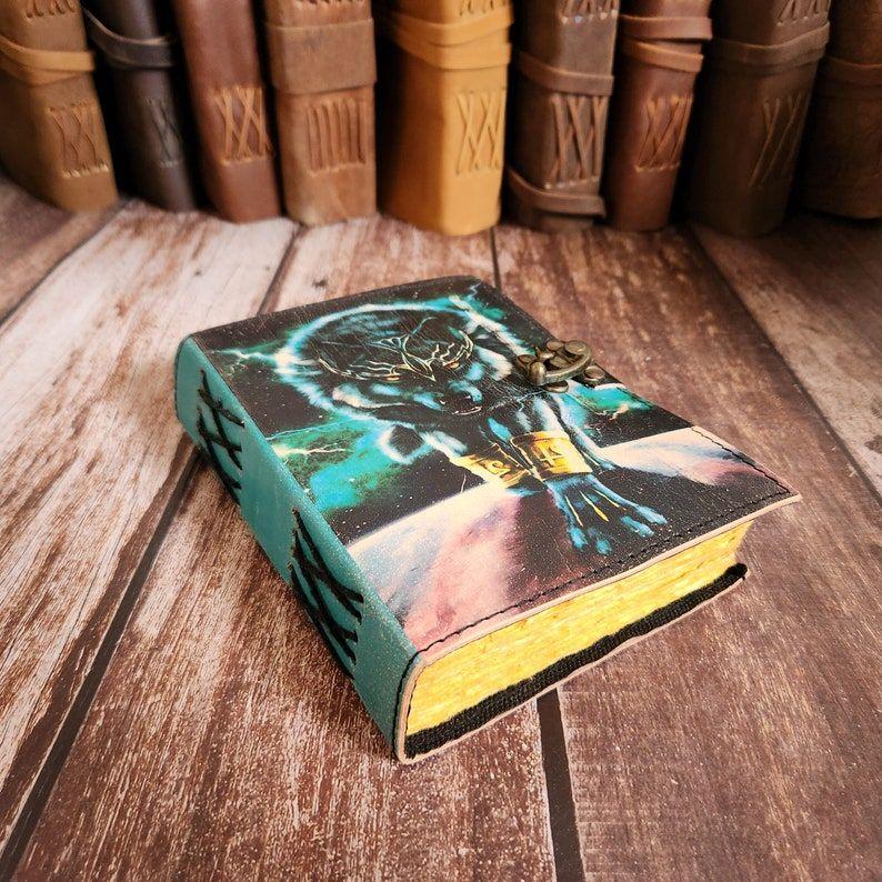 Кожаный блокнот с волком, Блокнот, Кожаный скетчбук, Кожаный дневник, Дневник сновидений, Персонализированный блокнот, Блокнот для записей, Подарок для него/нее.