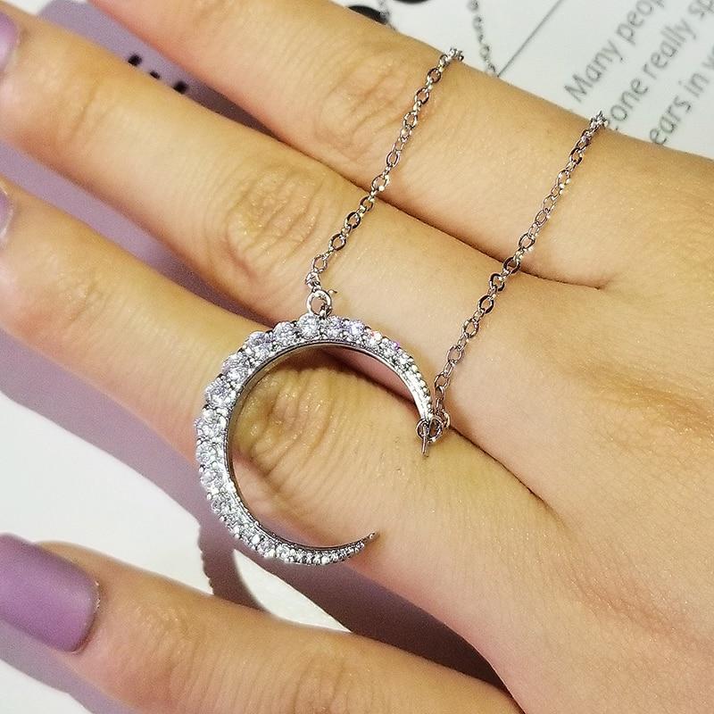 Huitan Нежное ожерелье с подвеской в форме полумесяца для женщин, темпераментное, милое, свадебное, для невесты, изысканный подарок, эффектное украшение