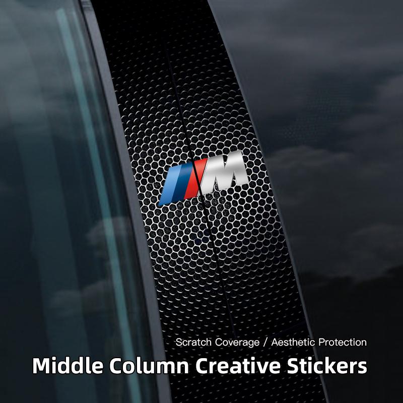Car Emblem Center Pillar Sticker Auto Door Decorative Stickers For BMW E46 E90 E60 F30 F10 E39 E36 F20 G20 G30 E92 E87 E91 X5 X3 XR1