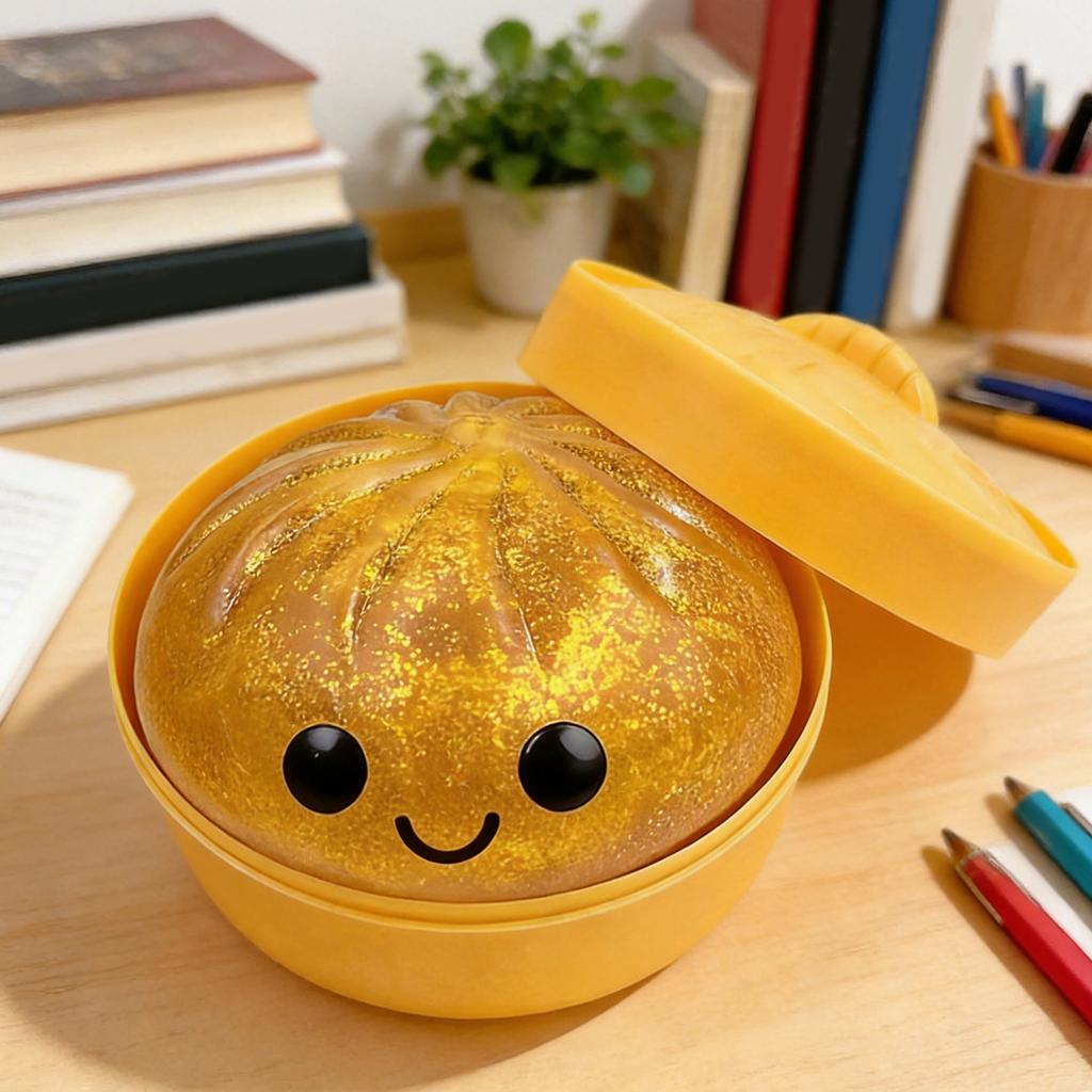Glitter Dumpling Fidget Toy Soft Dumpling Bun Simulation Fidget Toy Birthday Party Favors Gifts for Kids and Adults