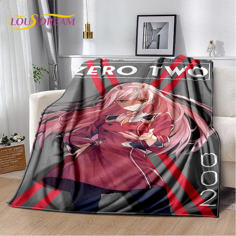 Zero Two DARLING In The FRANXX Soft Plush Blanket,Flannel Blanket Throw Blanket for Living Room Bedroom Bed Sofa Picnic Cover 3D