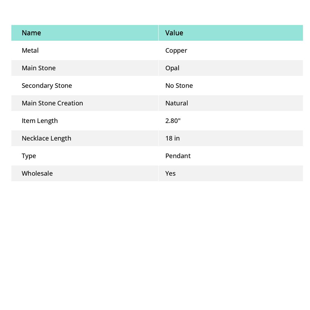 Natural Green Swiss Opal Gemstone Copper Wire Wrap Gift Pendant 2.80" U7O44