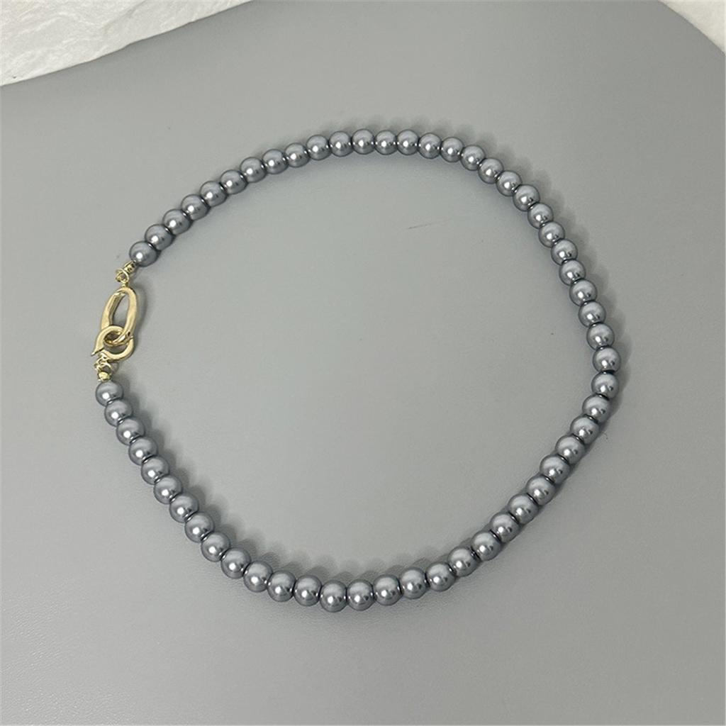 Tooxika Французское ретро легкая роскошь нишевое серое жемчужное ожерелье простое личностное джемперная цепочка женская