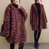 DIMANAF Женские пальто 2022 Большие размеры Зимние новые кашемировые куртки Пальто с рождественским узором и принтом Парка Дизайн Теплая флокированная верхняя одежда больших размеров