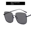 Oversize Square Half Frame  Women Sunglasses Large Frame Sunglasses Thin Women Plain Concave Sunglasses