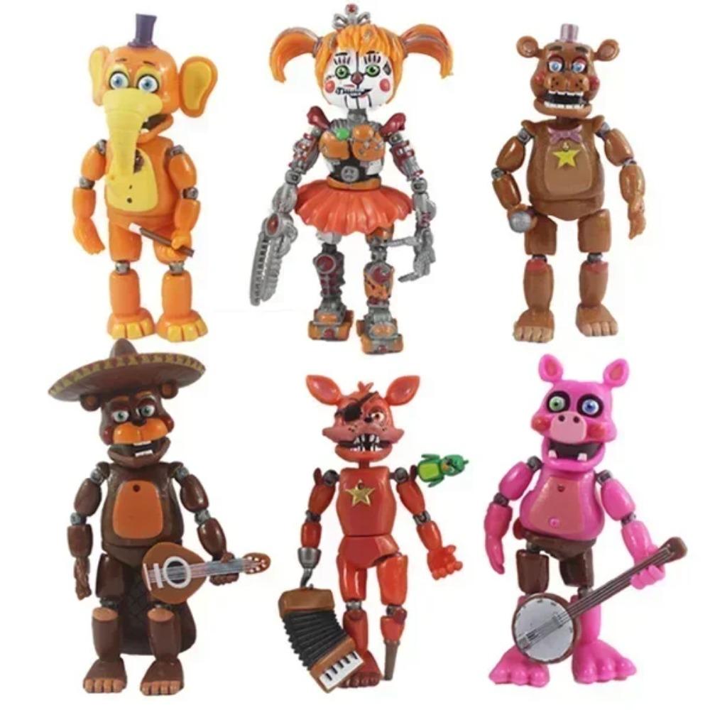 6 шт. Фигурки FNAF Фредди Бонни Фокси Фезбер Медведь Пять Ночей ПВХ Модель Фигурки Действия Игрушки для Детей Подарок на День Рождения