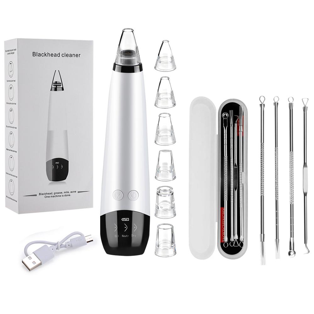 Electric Vacuum Blackhead Remover 6 Suction Heads Facial Pore Cleaner Blackheads Removal Acne Extractor Nose Deep Cleansing Tool