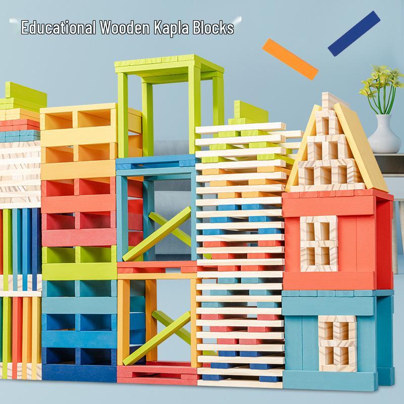 Детский деревянный конструктор из строительных блоков для детей
