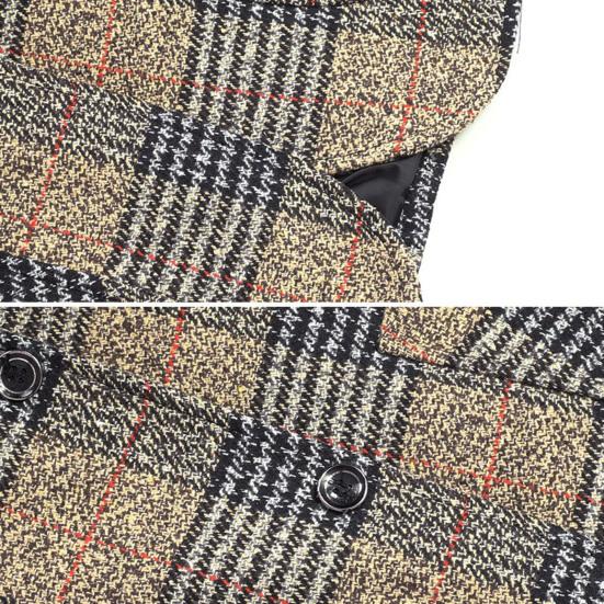 Мужской пиджак с лацканами, длинный рукав, клетчатый узор, застежка на две пуговицы, пиджак с карманами, приталенный деловой пиджак