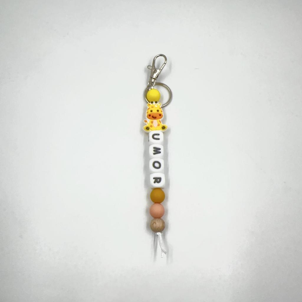 2025 Silicone Cartoon Animal Beaded Bracelet Keychain Pendant