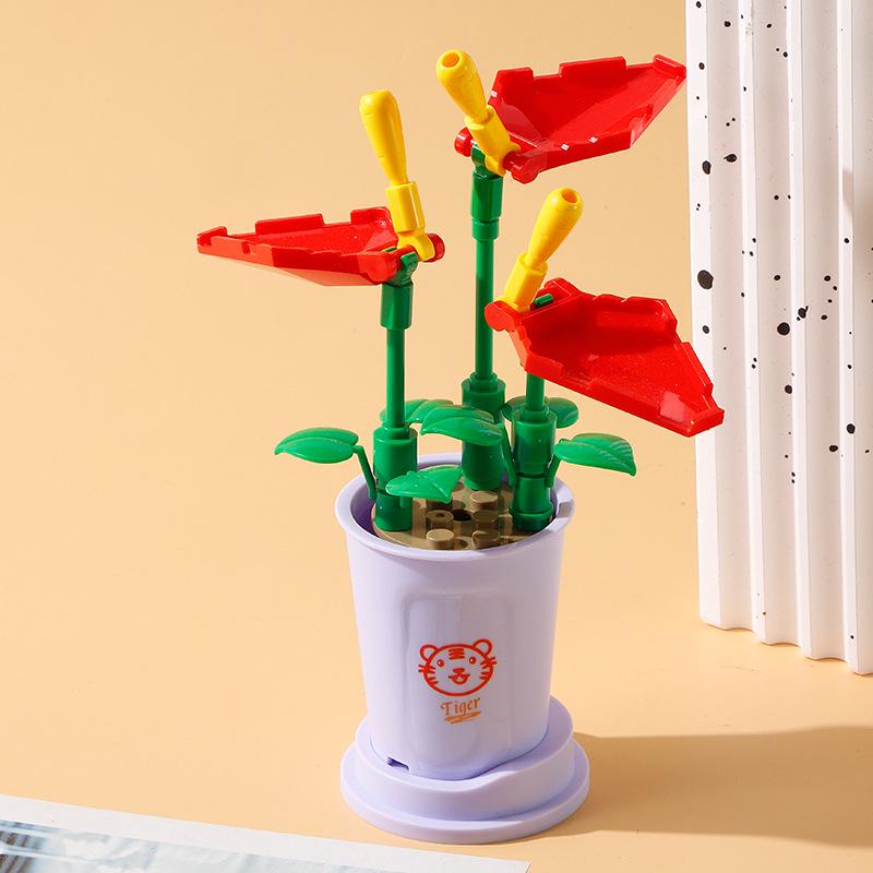 Совместимые строительные блоки: Букет комнатных растений с цветами и суккулентами от Lele Brothers - Детские игрушки и уличный киоск для женщин