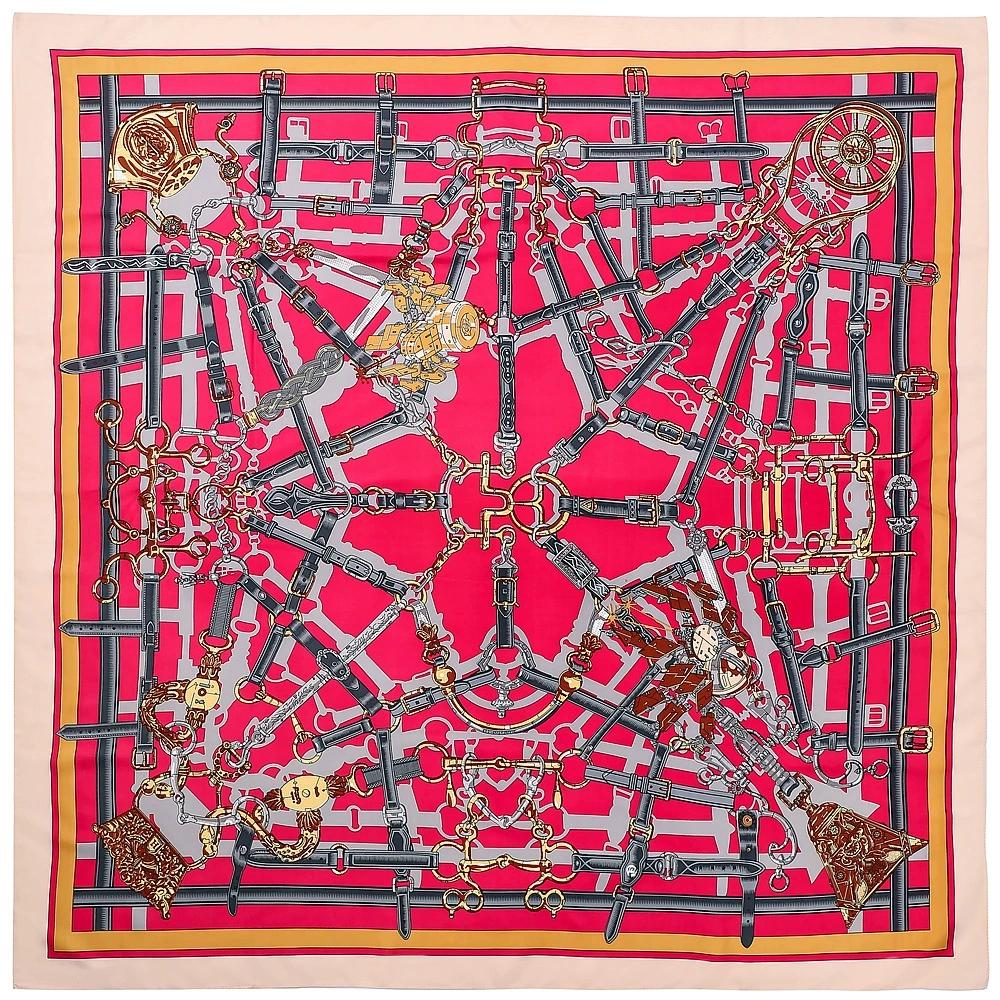 130cm European Style Chain Printing Square Scarf Women Multi-Purpose Sun Protection Four Season Travel Scarves and Shawls