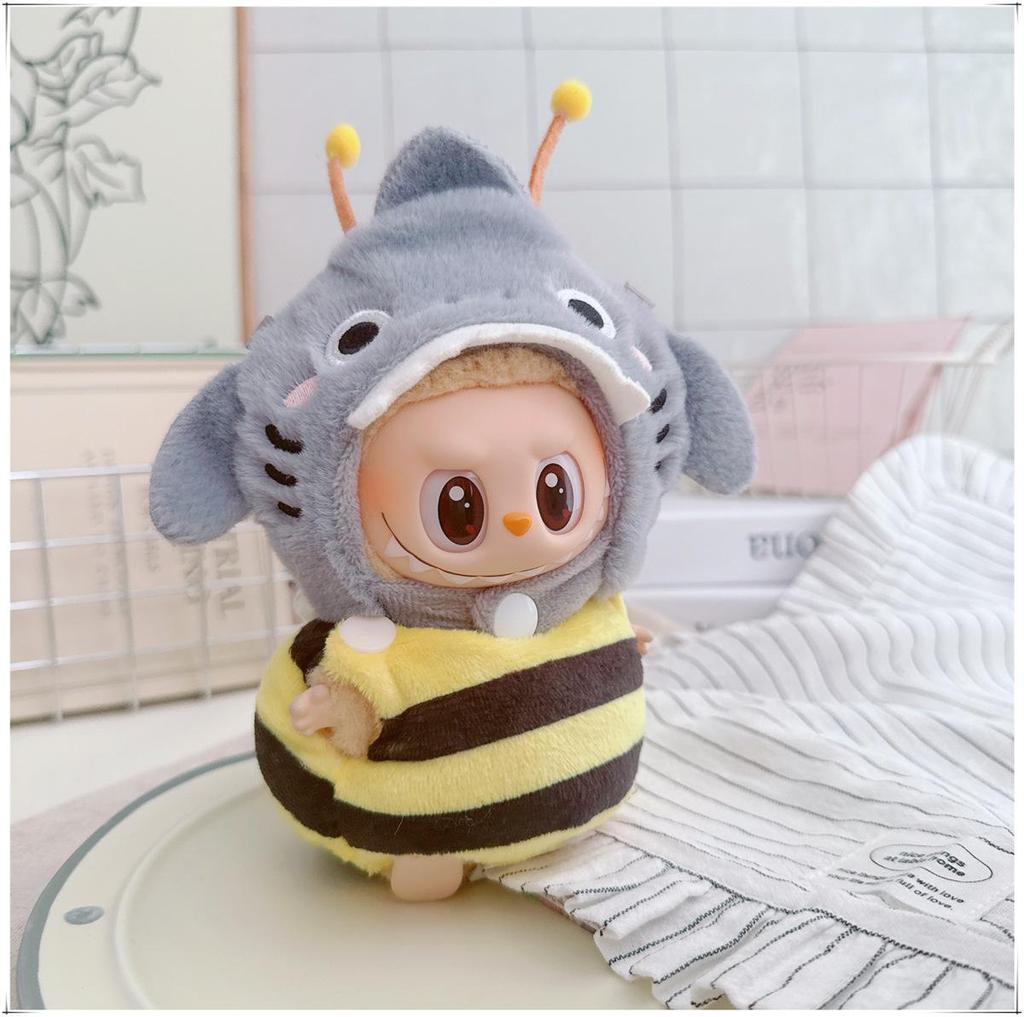 10cm Labubu Doll Clothes: Self-Deprecating Bear Plush Cape for 17cm Labubu Doll