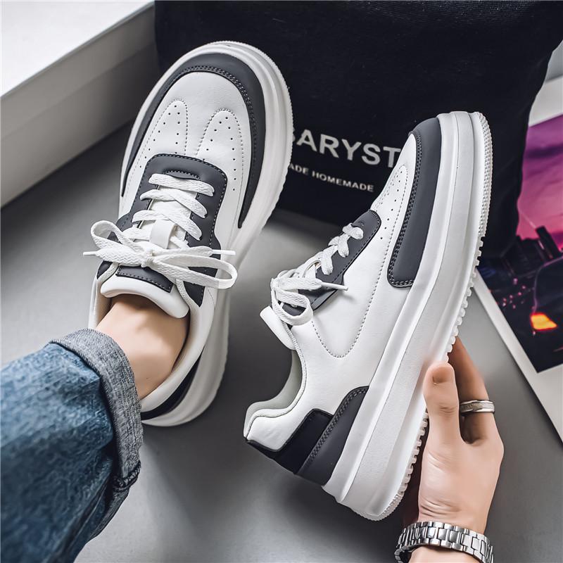 Autumn and Winter Men's Shoes New Hong Kong Style Little White Shoes Male Students Korean Version Trendy Versatile Platform Sports Casual Board Shoes