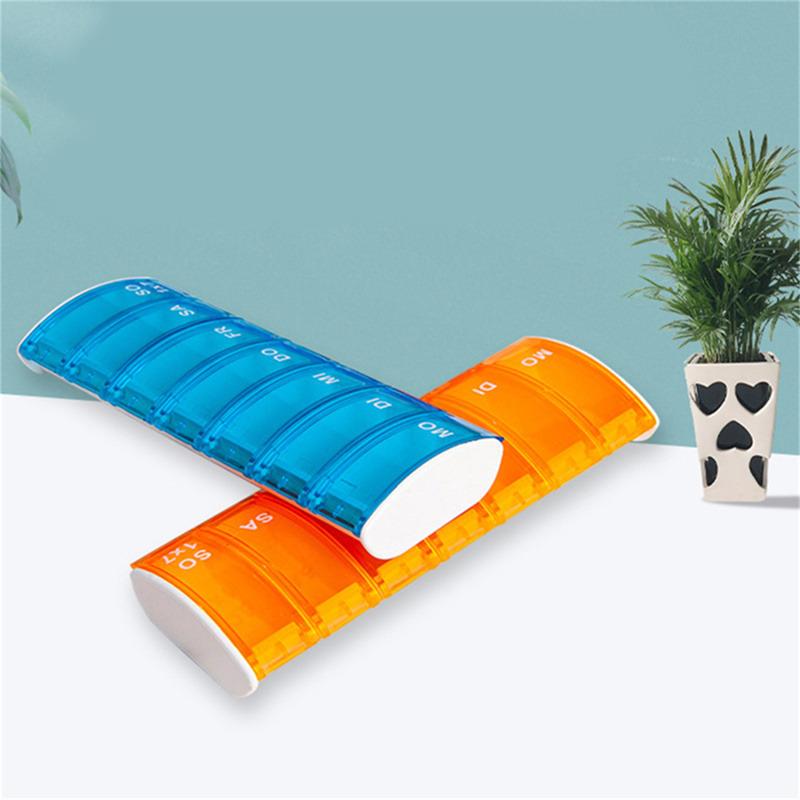 Mini Portable Pills Organizer Case 7 Grids PillBox Tablet Storage Container Weekly Medicine Pill's Box Pill Case Drug Dispense