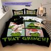 Grinch Christmas Bedding 3 Piece Set Hd Print Duvet Cover Pillowcases For Teens Adult Bedroom Decoration Christmas Gift C9211478