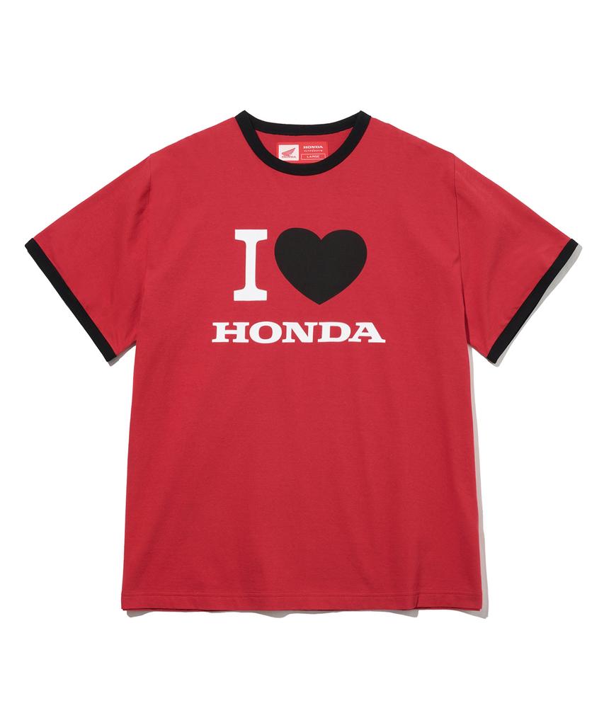 PHYPS MOTORCYCLE I Love Honda Ringer T-Shirt_Red