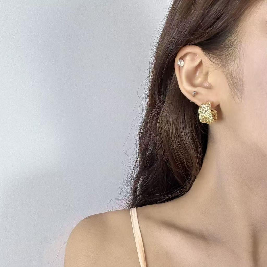 Европейские и американские серьги-плиссе С-образной формы: Ретро, Роскошные, Высококачественные Модные Серьги-Гвоздики для Женщин