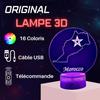 Lampe de Chevet 3D - Veilleuse LED - Multicolore - Tactile - Télécommande incluse