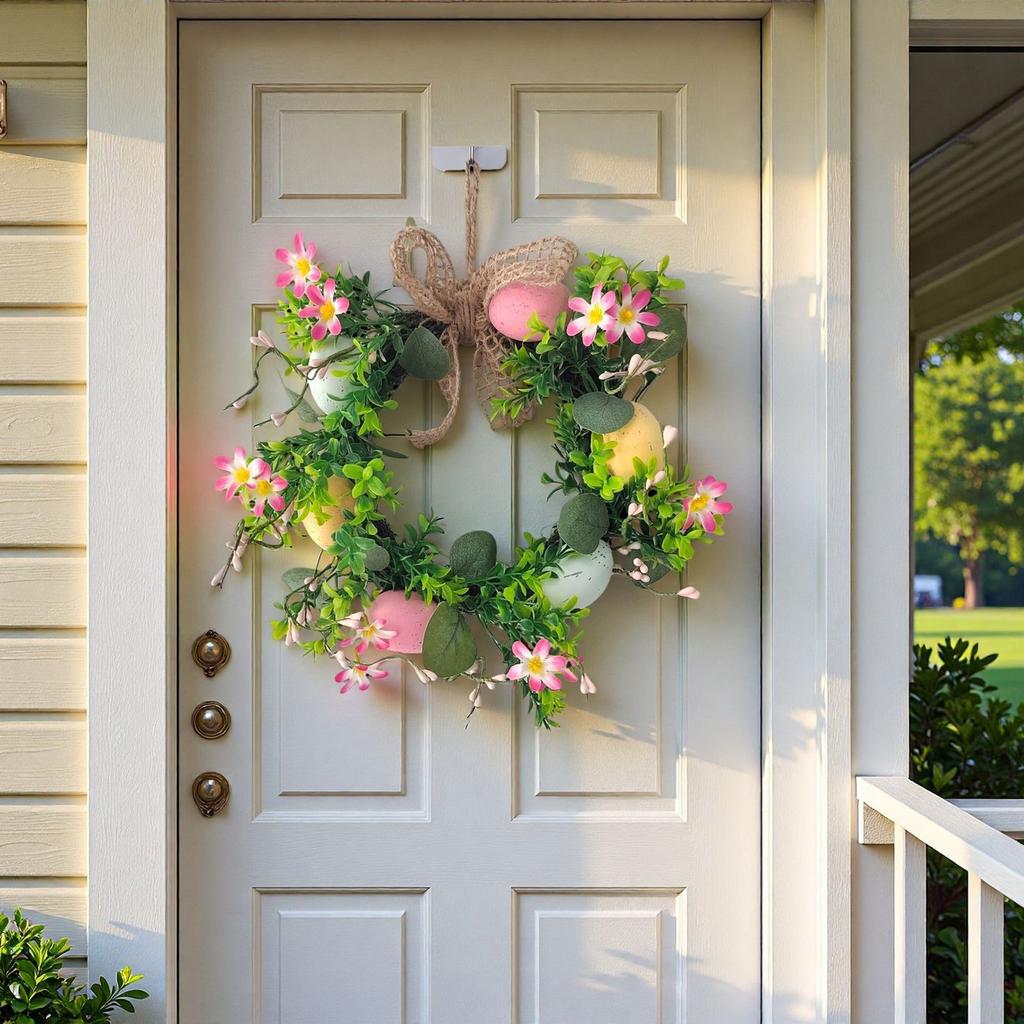 Искусственный Декоративный Пасхальный Венок, Зеленый, с Натуральным Видом