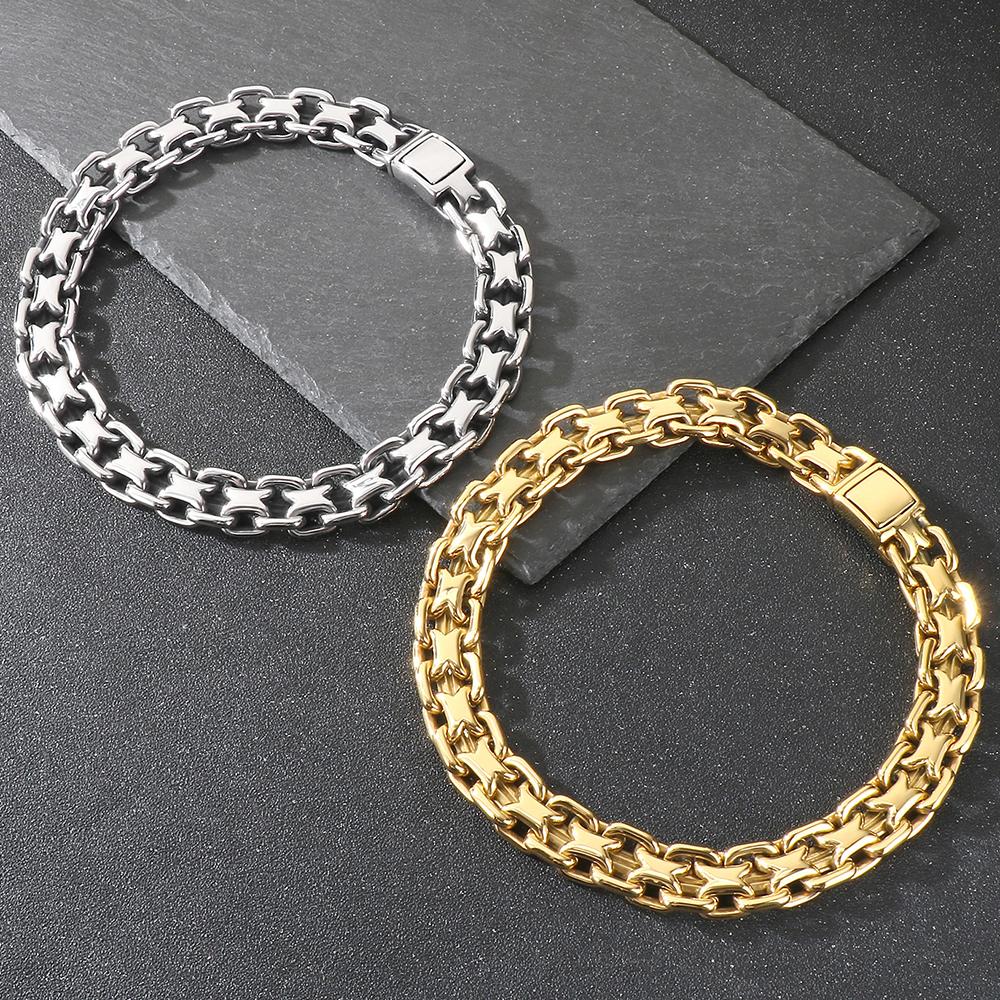 Vintage 50CM Long 20MM Width Choker Necklace Man Solid Polished Matte Stainless Steel Link Chain Necklaces for Men Male Jewelry