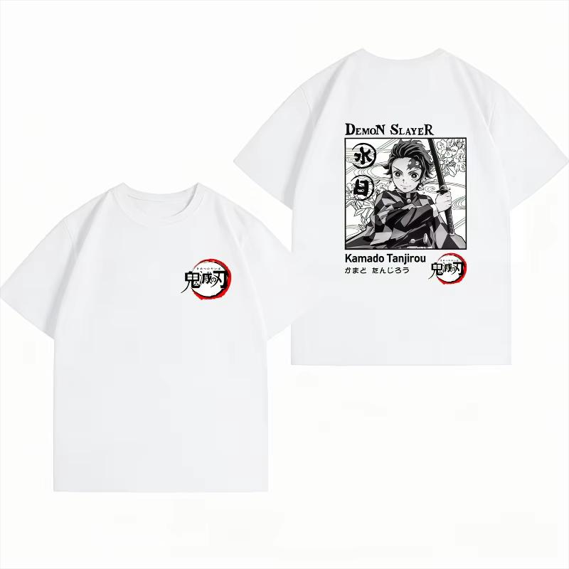Summer Bandai Demon Slayer Casual Short‑Sleeve T‑Shirt With Kamado Tanjiro Print Graphic Women And Men T-Shirt