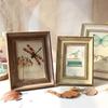 Винтажная фоторамка Элегантные ретро фоторамки Золотая отделка Рамка для фото Настенная Настольная Домашний декор Свадебные Подарки на День рождения, 1 шт.