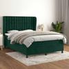 Box Spring Bed with Mattress Dark Green 140x190 cm Velvet