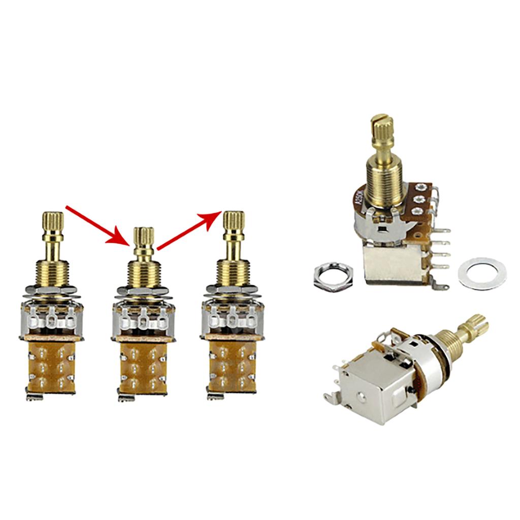 Guitar Amplifier Potentiometer Push Pull Control A250K B250K A500K B500K Guitar Taper Potentiometer Guitar Push Pots Set