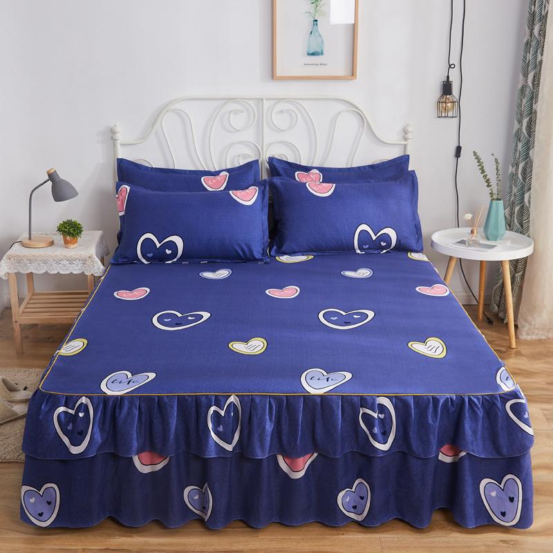 Двойная кружевная юбка-кровать colcha de cama queen с растительным принтом, покрывало на кровать, одинарная/королева/королевский размер, простыня, юбка(Наволочку нужно заказать)