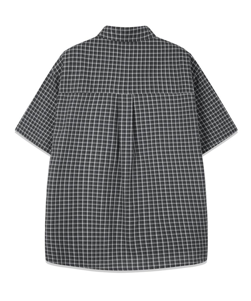 GRAYBLVD Linen-Like Cave Check Short Sleeve Shirt (4 Colors)