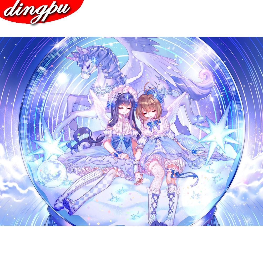 DINGPU 5d Алмазная картина Прибытие Пейзаж Гостиная Украшение стены Мозаика Пейзаж Алмазное искусство