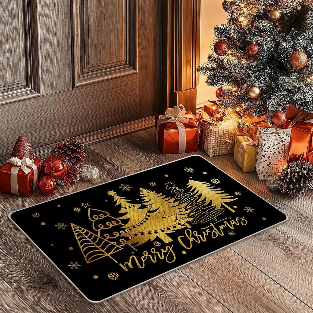 25 Styles Half Circle Christmas Carpet, Entrance Foyer, Anti Slip and Dirt Resistant Welcome Mat, Bedroom Decorative Floor Mat