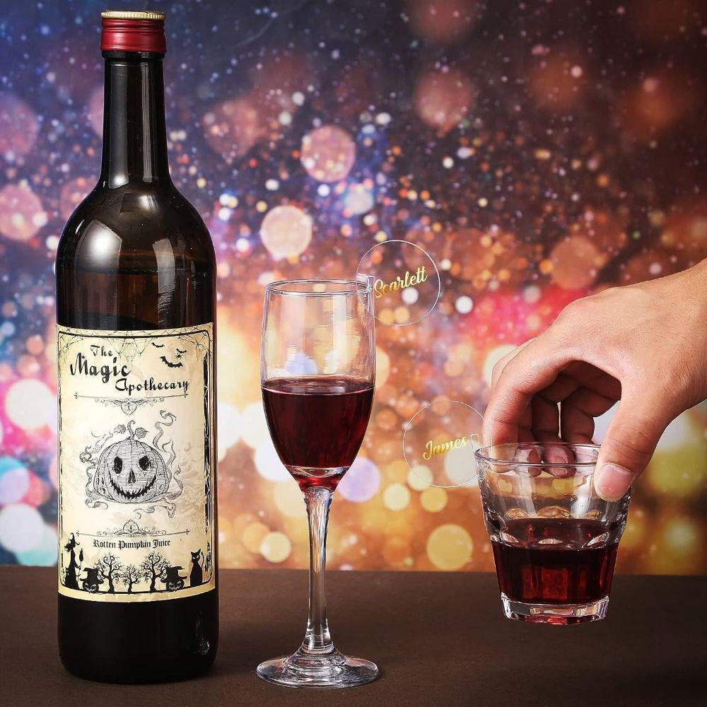 30 шт./компл. акриловые бирки для винных бокалов, идентификаторы для стаканов, вывески для бара, кухни, вечеринки, украшения