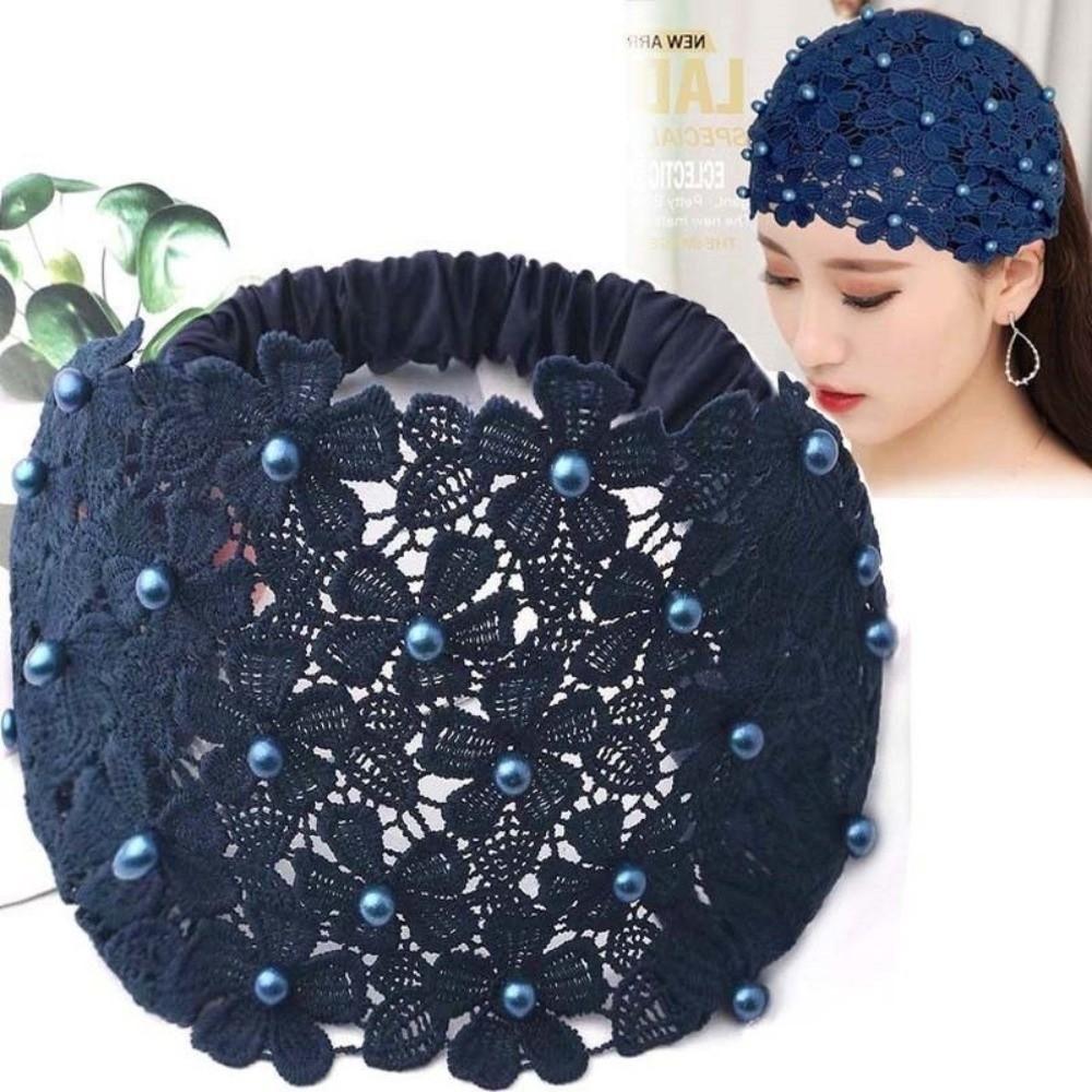 Нескользящие широкие повязки для волос, полый обруч для волос, модная жемчужная повязка на голову для женщин