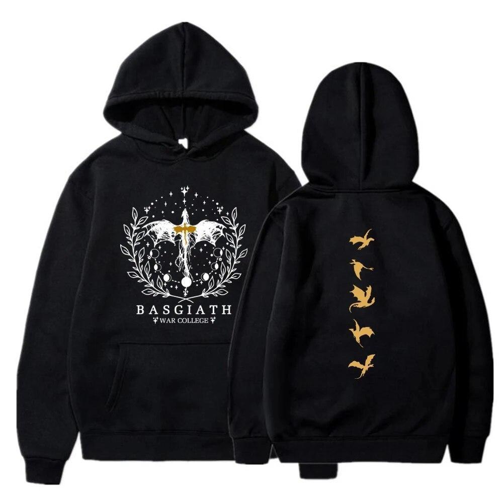 2025 Vintage Fourth Wing Printed Hoodie Women Casual Retro Fashion Pullover Autumn Winter Gothic Long Sleeve Sweatshirts