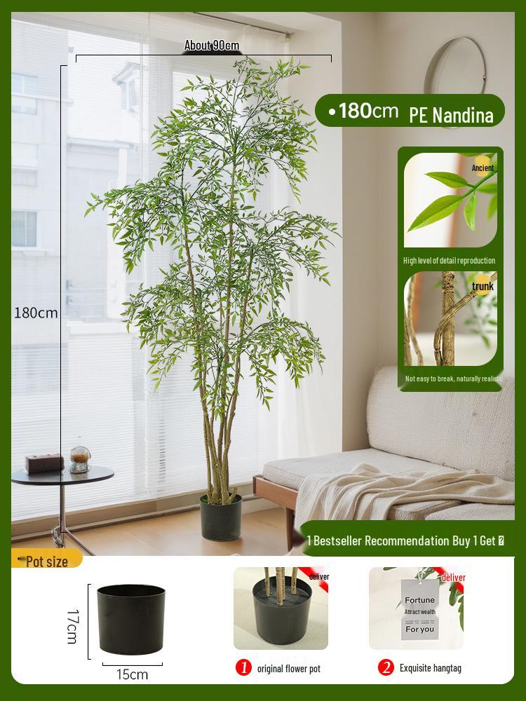 Nandina Bionics Artificial Tree: Elegant Indoor Decor, Large Potted Floor Plant