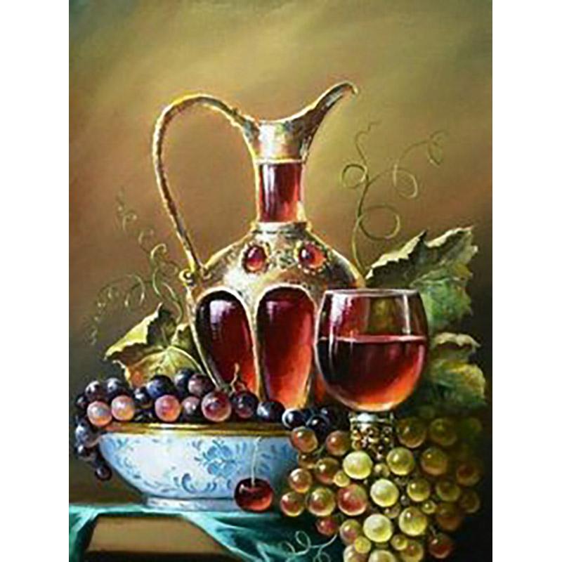 Floral Fruit DIY 5D Diamond Painting Full Round Drill Flower Diamond Embroidery Cross Stitch Mosaic Kits Wall Art Home Decor