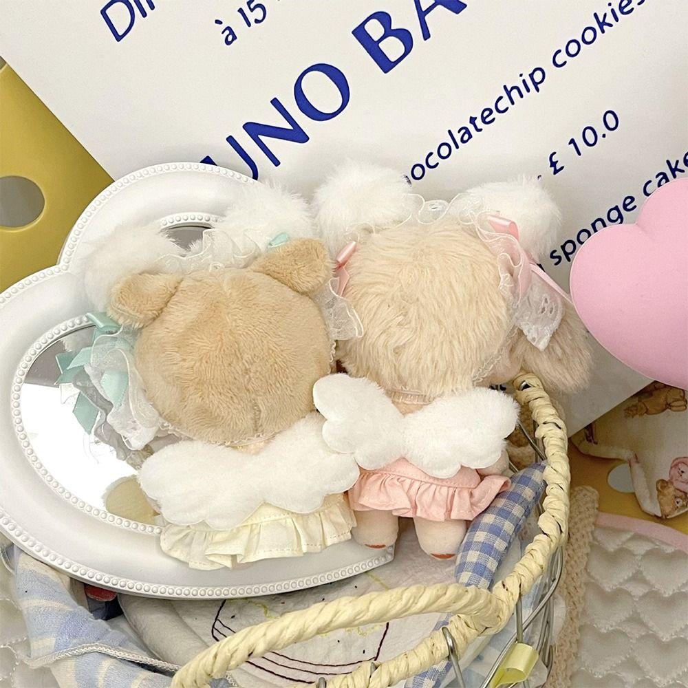 10cm Miniature Dress Set Yellow Pink Doll Headwear Dress Suit Doll Clothes Cotton Stuffed Dolls