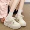 Dopamine Bow Bread Shoes Women's 2025 Summer New Mesh Breathable Little White Shoes with Skirts Sports Board Shoes