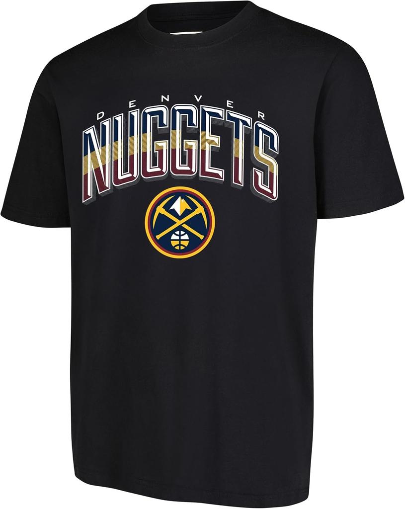 Мужская футболка NBA Denver Nuggets, изогнутый плекси, с коротким рукавом, размер M, черный