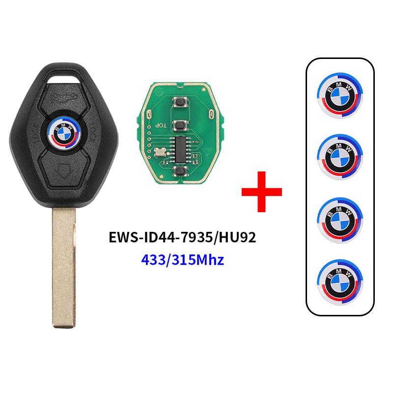 DKHN5 3 Кнопки Пульт-брелок для автомобиля BMW EWS Чип ID44 PCF7935 315/433 МГц Замена для E38 E39 E46 X5 Z3 с Необрезанным Лезвием HU92/HU58