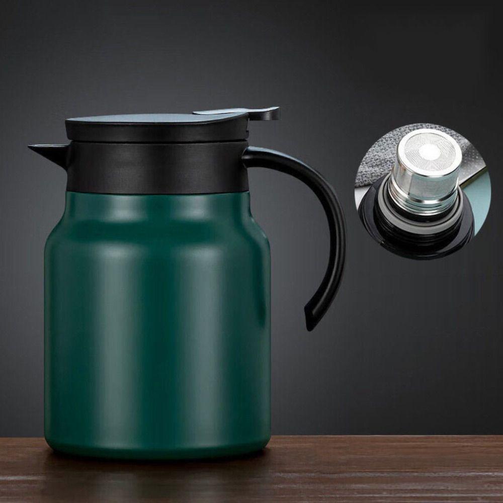 800/1000ml Thermal Coffee Pot Double Travel Kettle Portable Stewing Teapot  Office