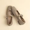 Princess shoes spring and summer word with fly-woven square head soft sole Mary Jane single shoes woven flat shoes shoes large size women's shoes