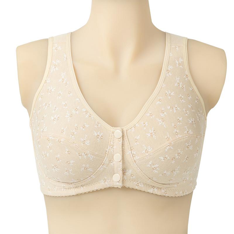 Spring New Product Thin Cotton Thin Sports Nursing Bra Women's Front Buckle Vest Type No Steel Ring Comfortable Underwear