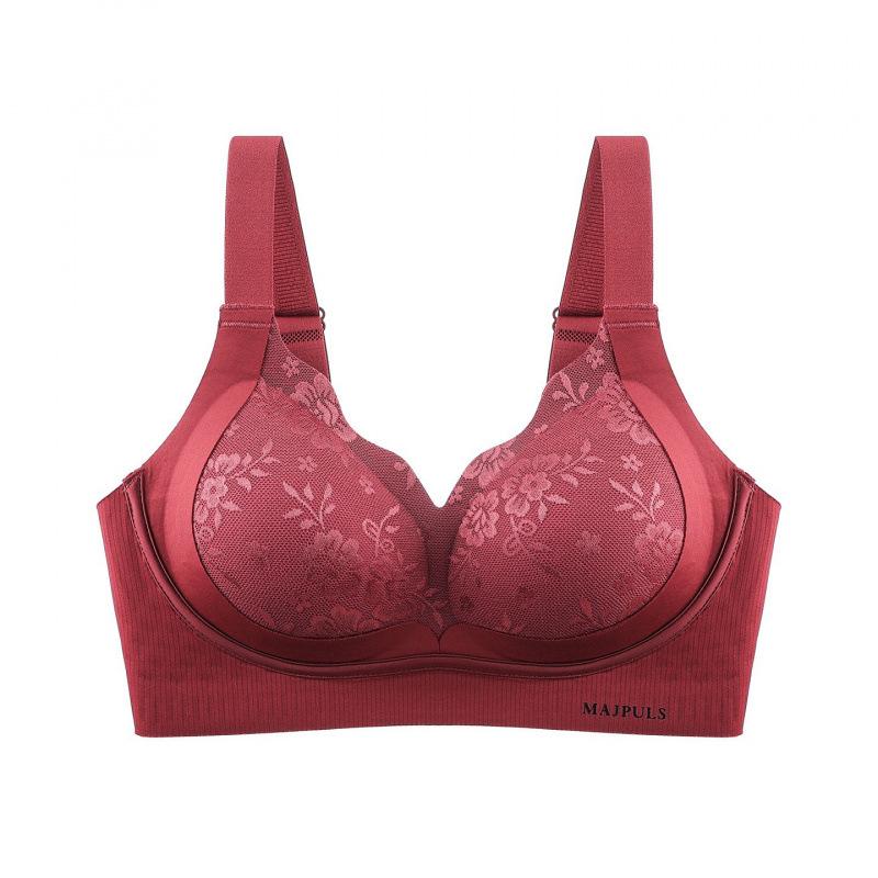 National Style Luxury Steel Rim Traceless Underwear Women's Small Breasts Gather Up and Show Large Lift Anti-drooping Breast Bra Cover