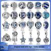 Pandora-Style White Copper Beads: Blue Series Heart of the Ocean & Dream Catcher Pendants